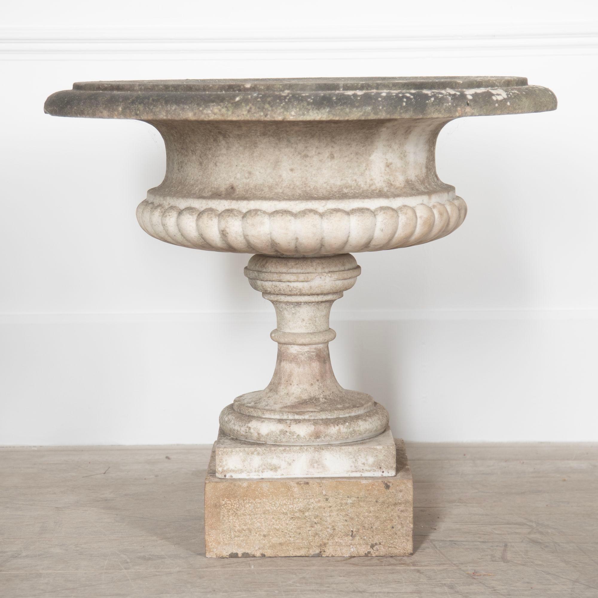 Set of Four 19th Century Solid Marble Garden Urns For Sale 2