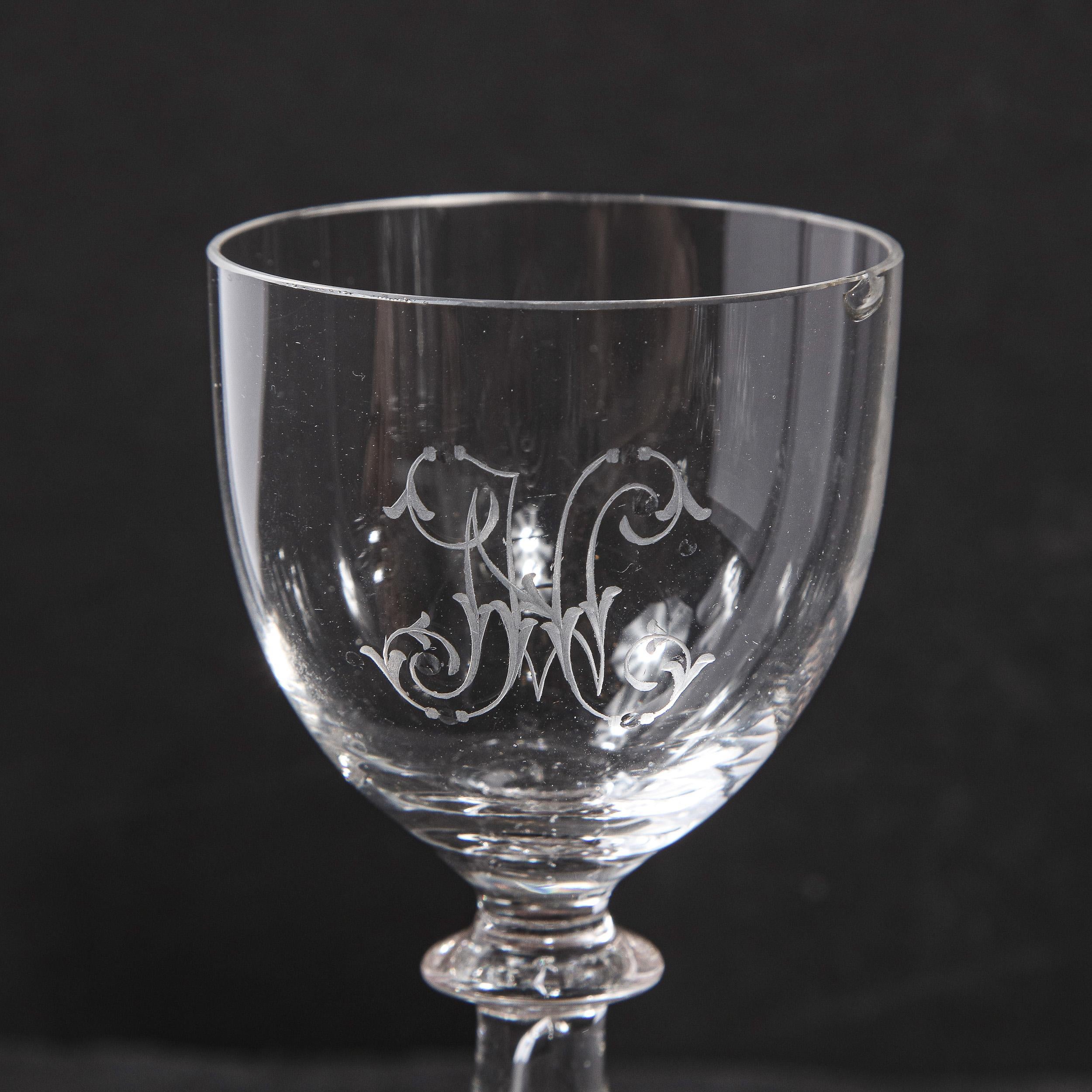 Set of Four 19th Century Swedish Neoclassical Liqueur/ Apertif Glasses 8