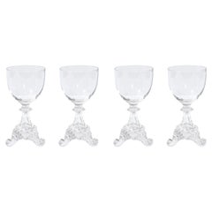 Antique Set of Four 19th Century Swedish Neoclassical Liqueur/ Apertif Glasses