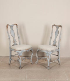 Set of Four 19th Century Swedish Rococo Dining Chairs