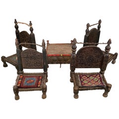 Set of Four 19th Century Tribal Bedouin Chiars