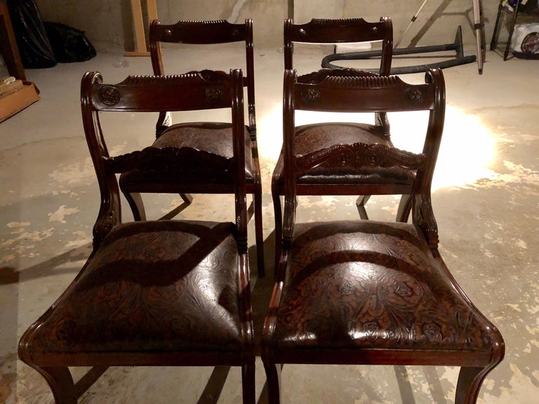 Set of Four 19th Century Victorian Mahogany Dining Chairs For Sale 5