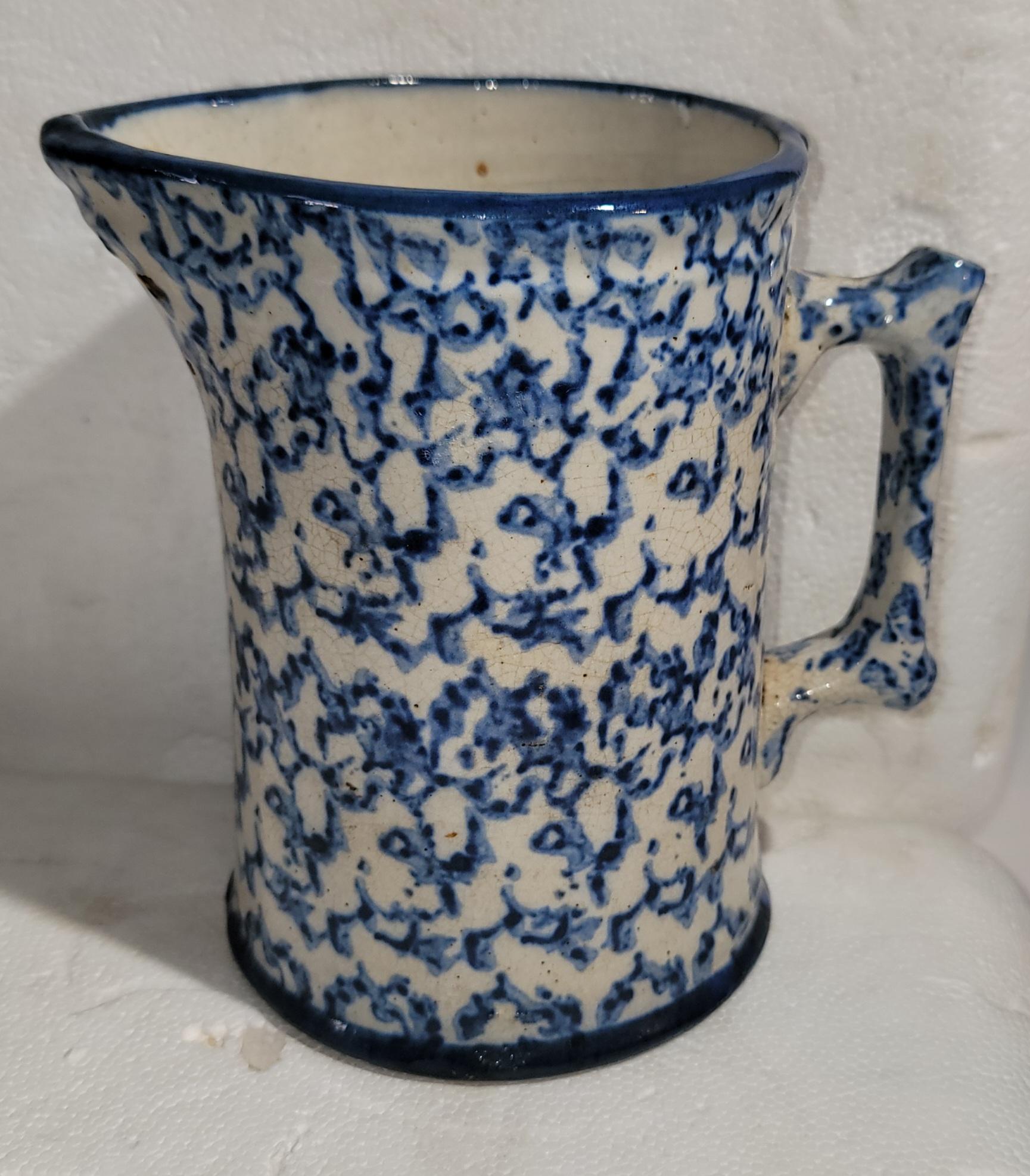 Set of four 19thc Sponge Ware Pitchers For Sale 3
