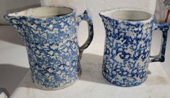 Set of four 19thc Sponge Ware Pitchers