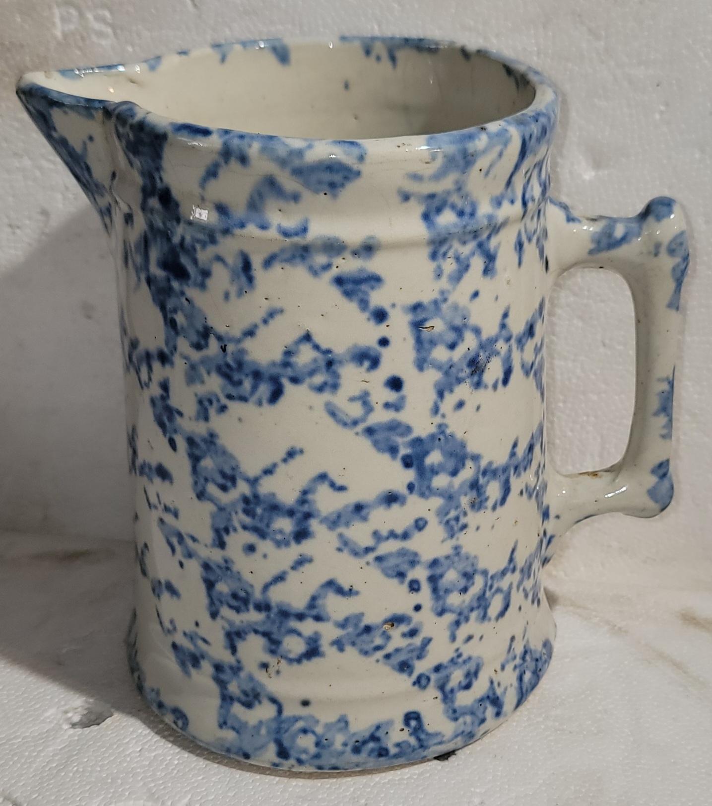 American Set of four 19thc Sponge Ware Pitchers For Sale