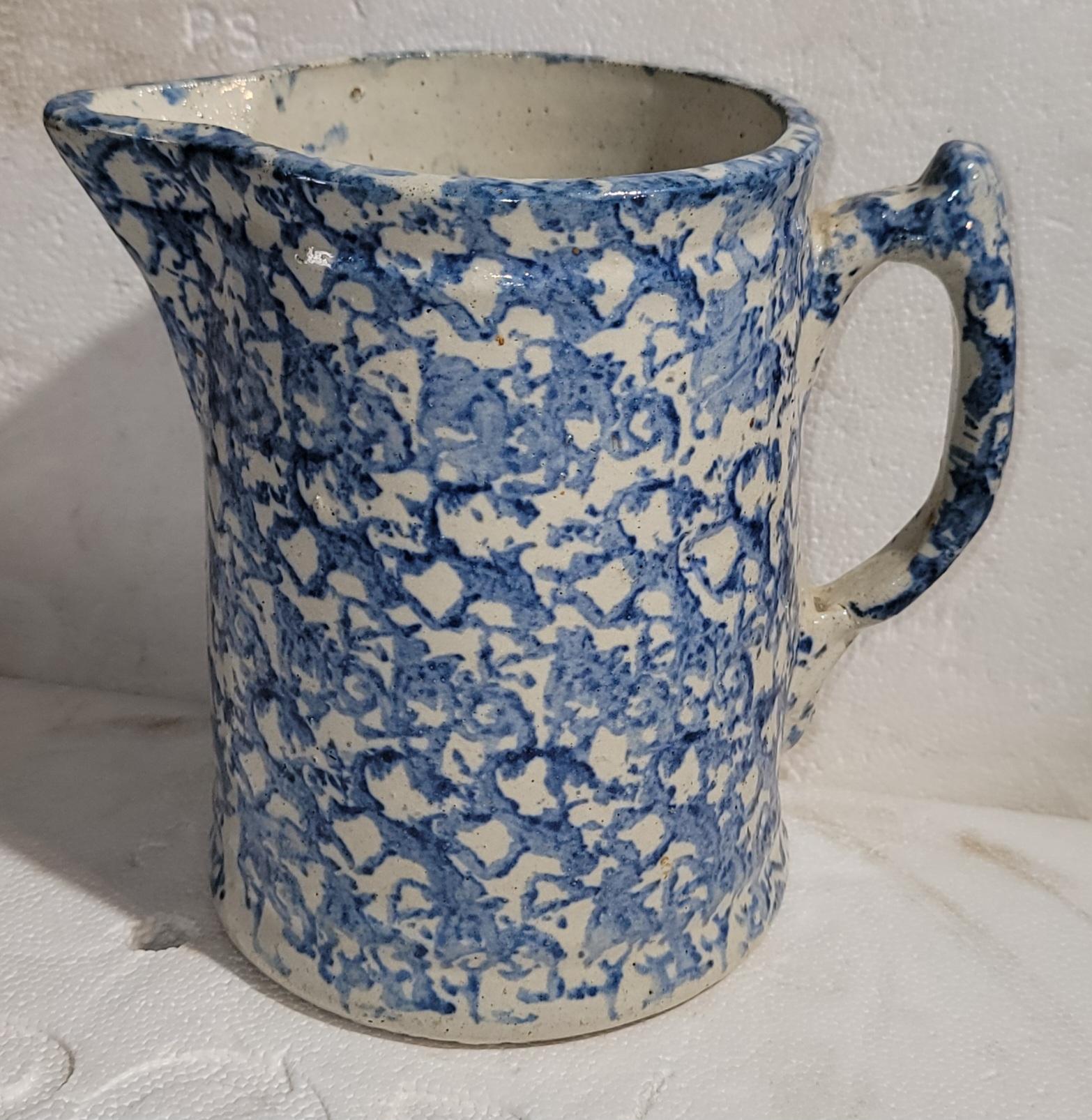 Set of four 19thc Sponge Ware Pitchers For Sale 1