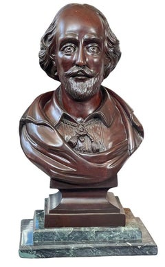 Set of Four 20th C. Mahogany Busts of Schiller, Shakespeare & Sir Walter Scott