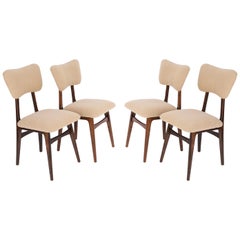 Vintage Set of Four 20th Century Camel Boucle Chairs, 1960s