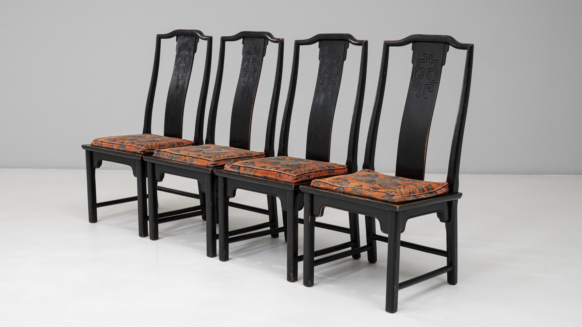 Ensemble de quatre chaises de salle à manger en bois Anderson et Daishi du 20e siècle, d'origine chinoise en vente 9