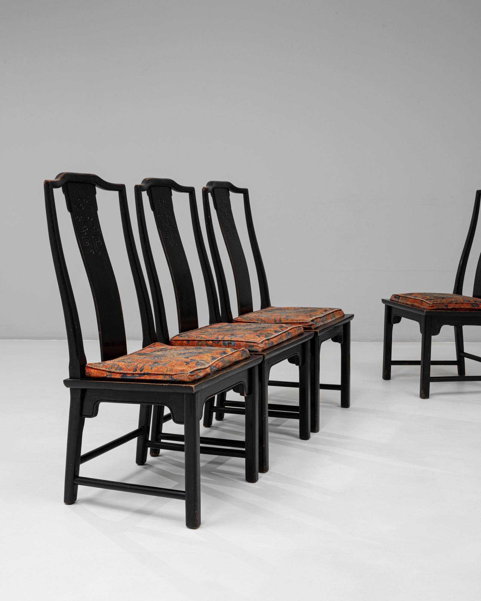 Ensemble de quatre chaises de salle à manger en bois Anderson et Daishi du 20e siècle, d'origine chinoise Bon état - En vente à High Point, NC