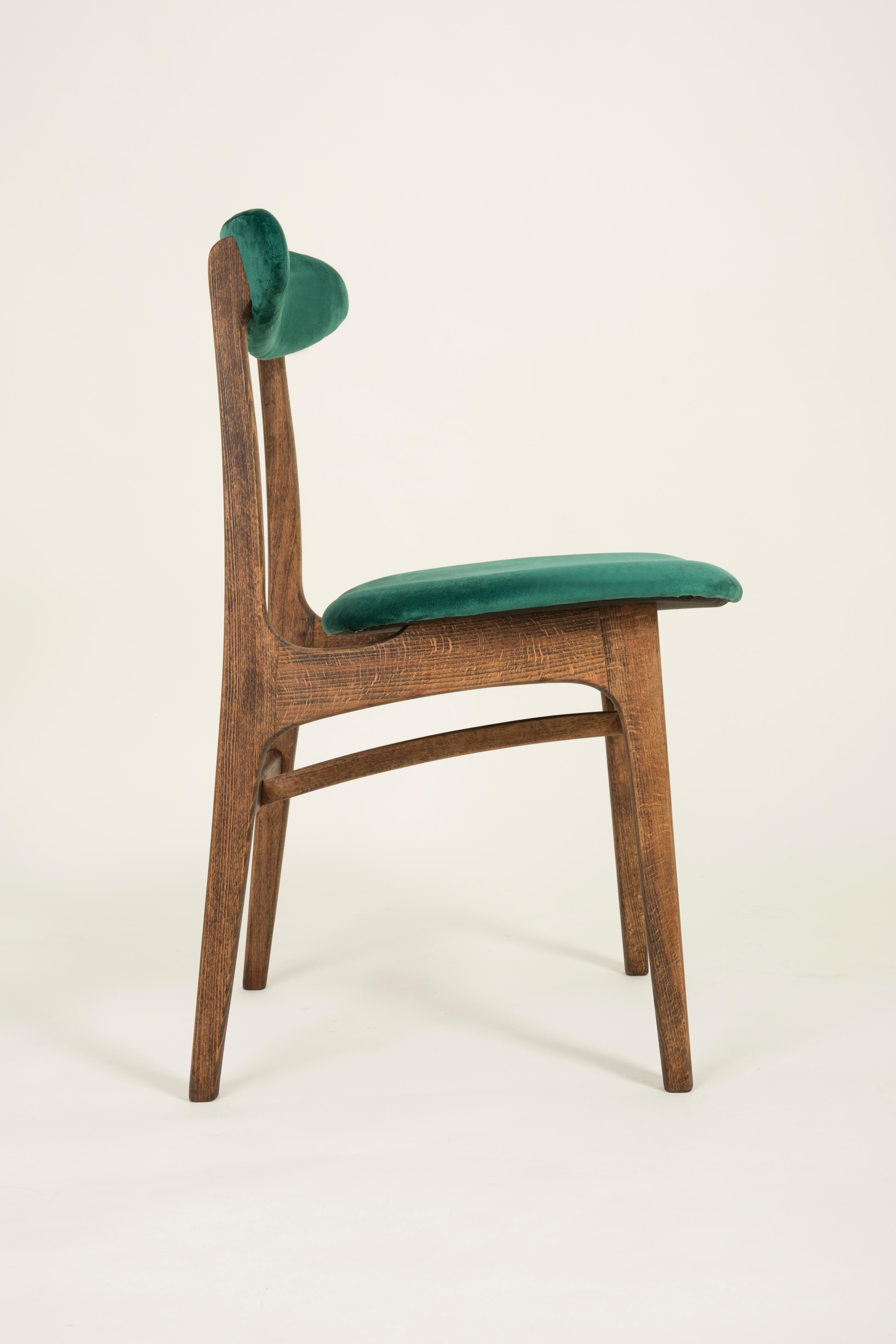 Polish Set of Four 20th Century Dark Green Rajmund Halas Chairs, Europe, 1960s For Sale