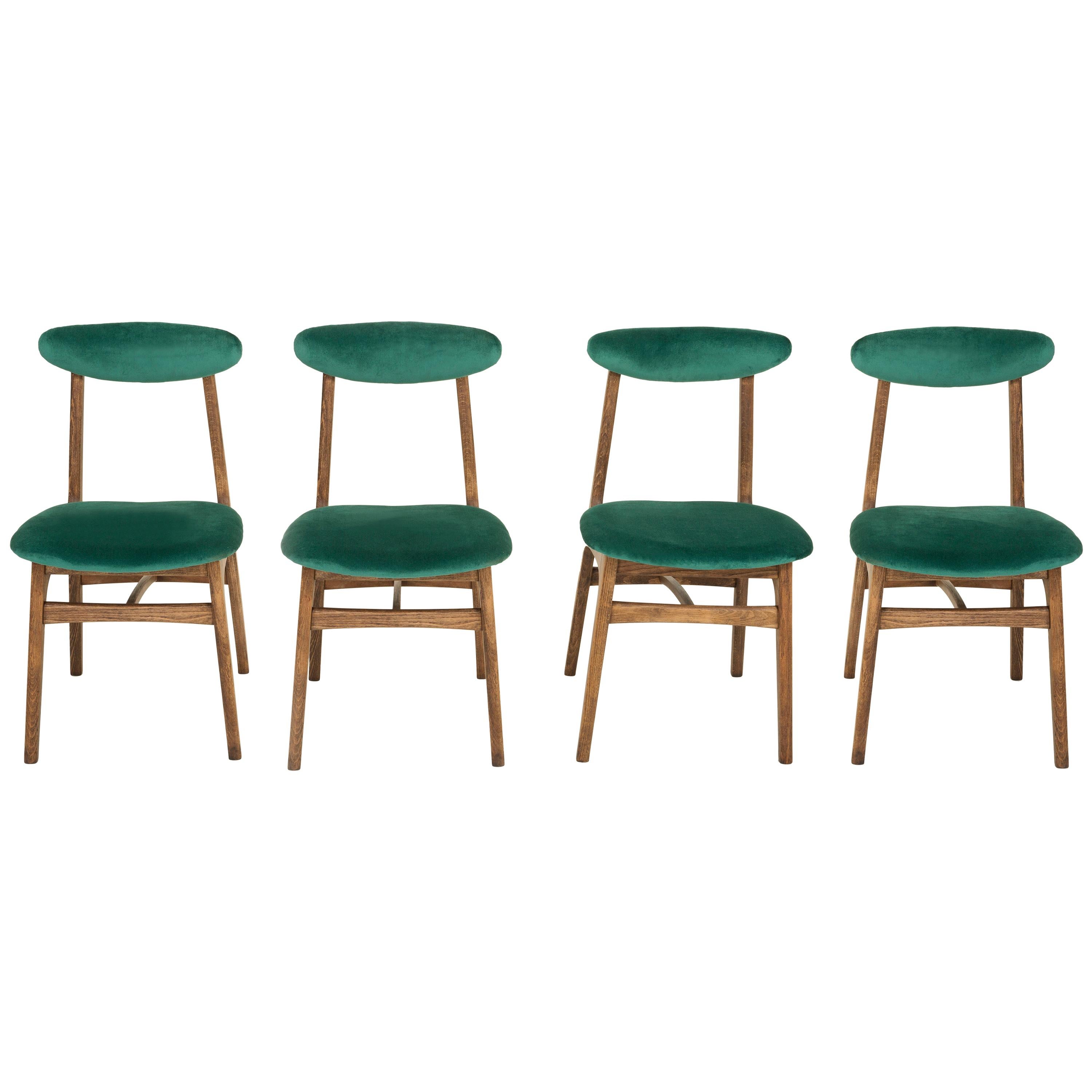 Ensemble de quatre chaises Rajmund Halas vert foncé du 20ème siècle, Europe, années 1960