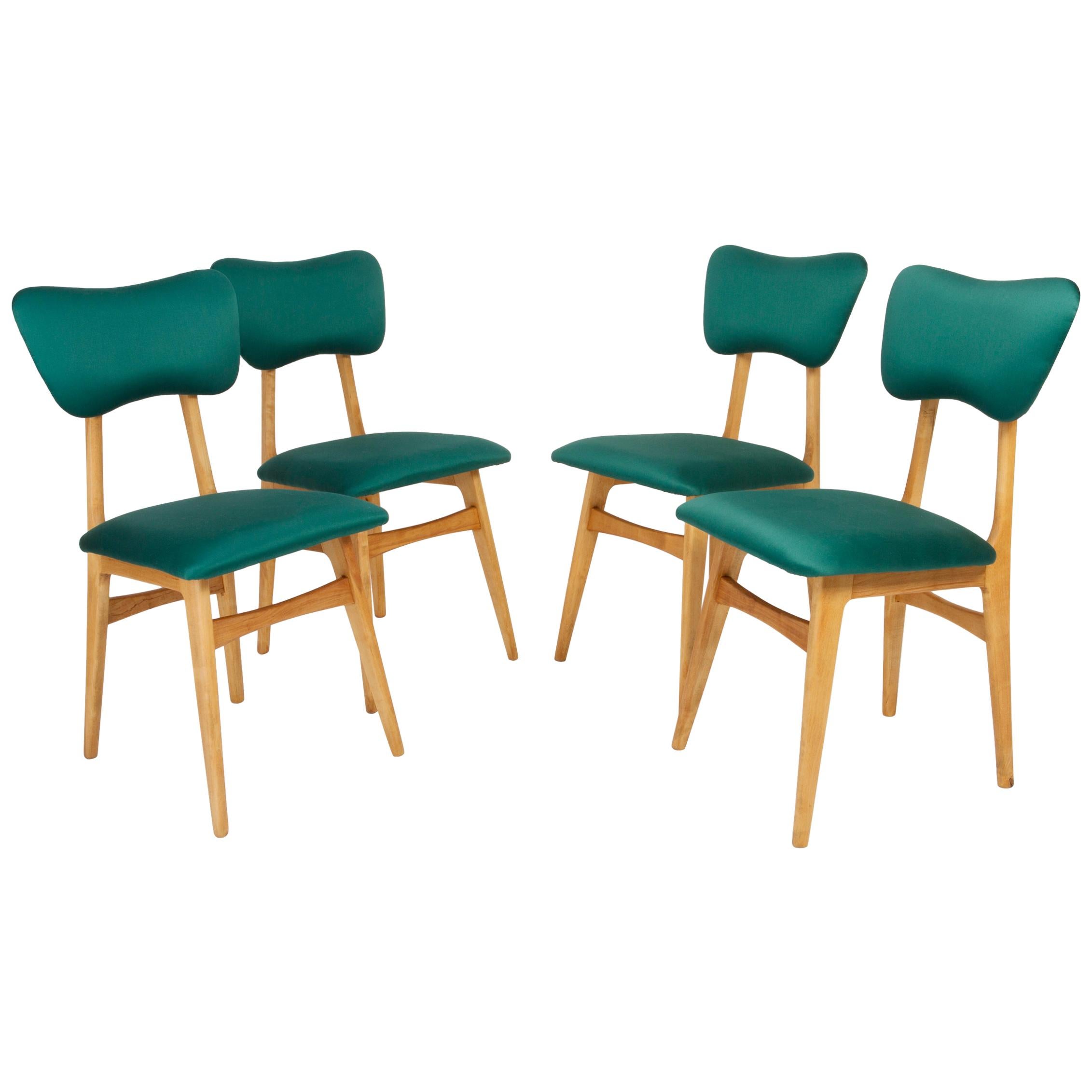 Set of Four 20th Century Dedar Tabularasa Green Chairs, 1960s For Sale