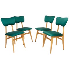 Set of Four 20th Century Dedar Tabularasa Green Chairs, 1960s