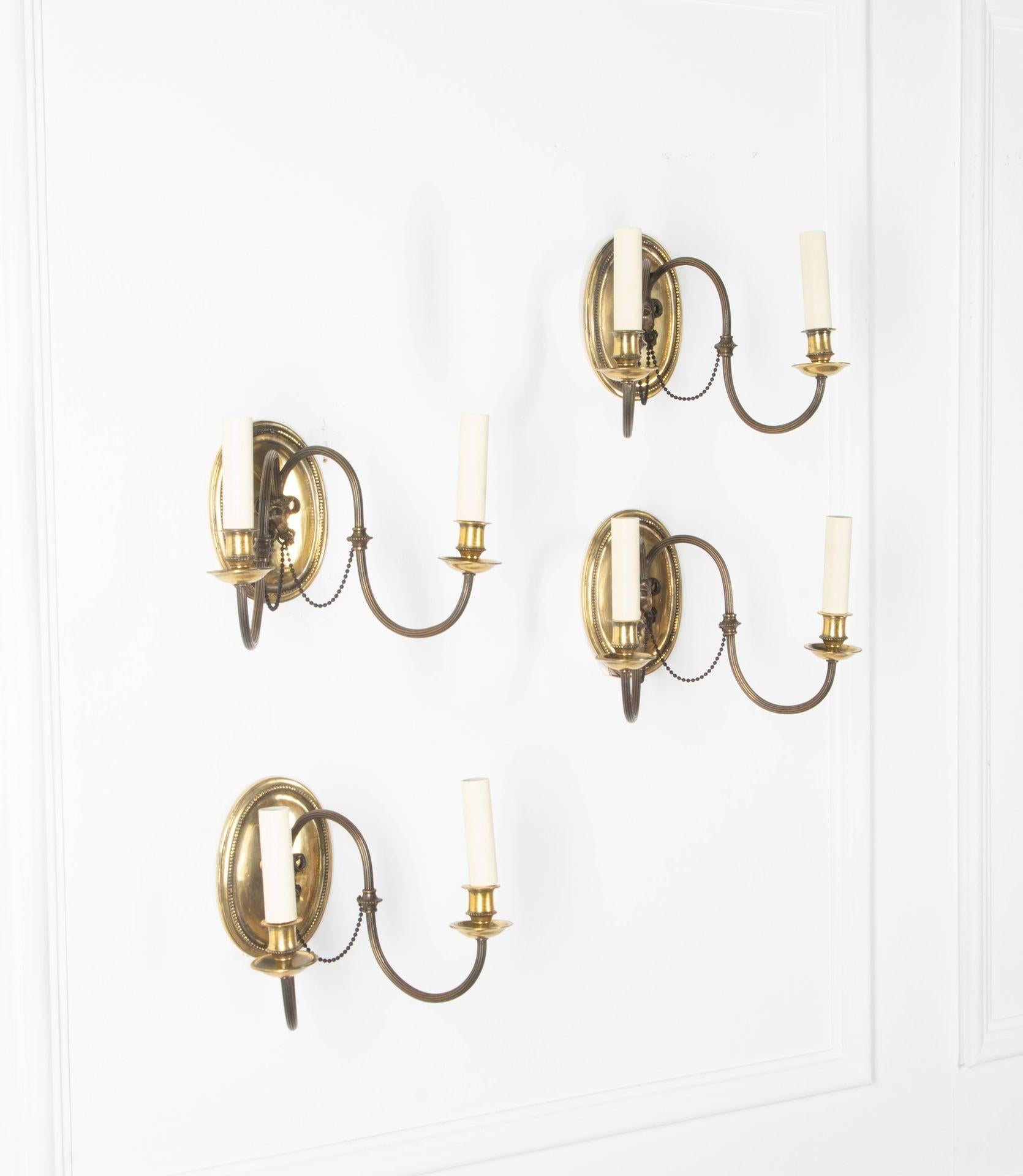 Set of Four 20th Century English Rams Head Wall Lights In Good Condition In Gloucestershire, GB