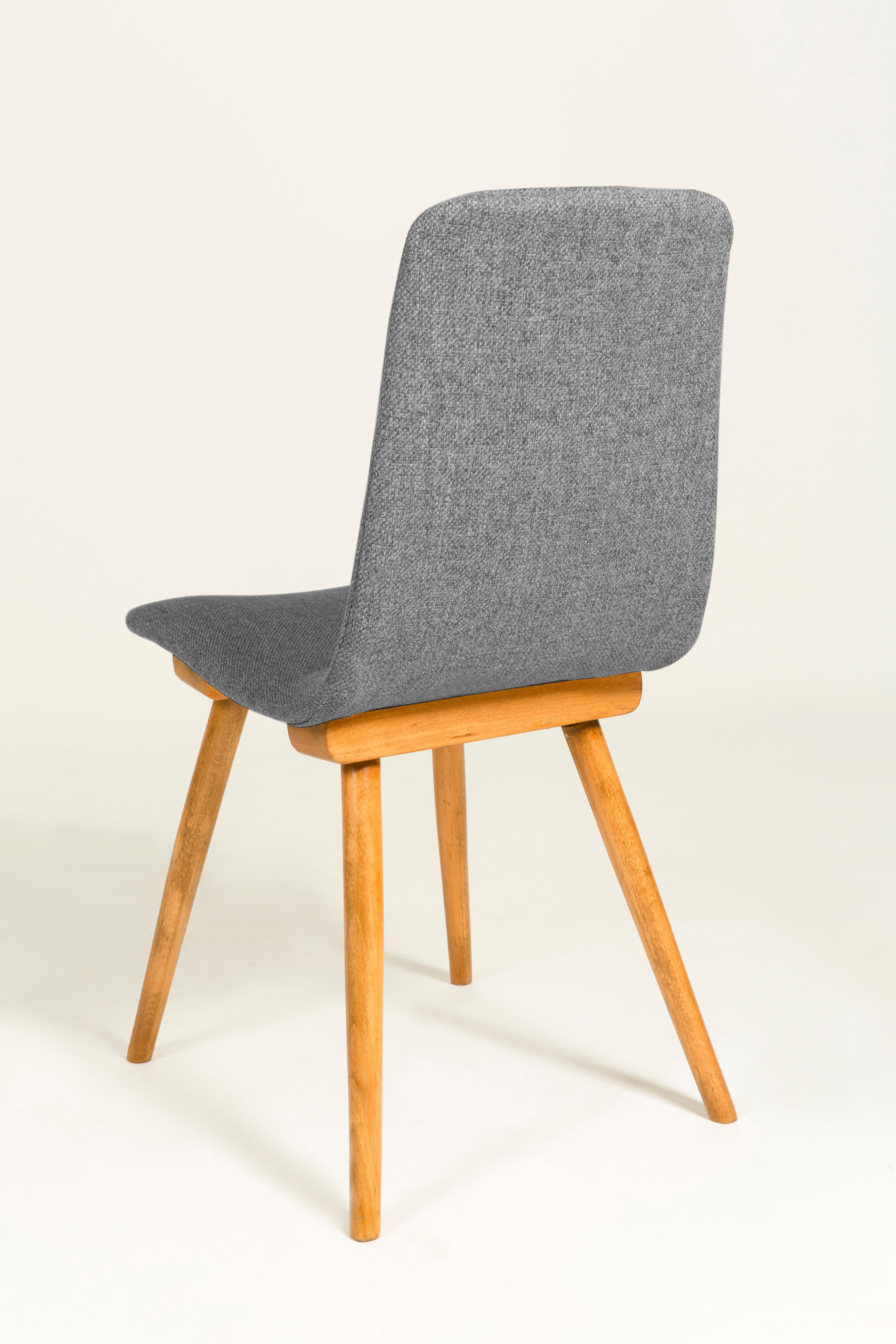 Set of Four 20th Century Fameg Gray Vintage Chairs, 1960s, Poland For Sale 5