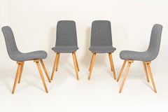 Set of Four 20th Century Fameg Gray Vintage Chairs, 1960s, Poland