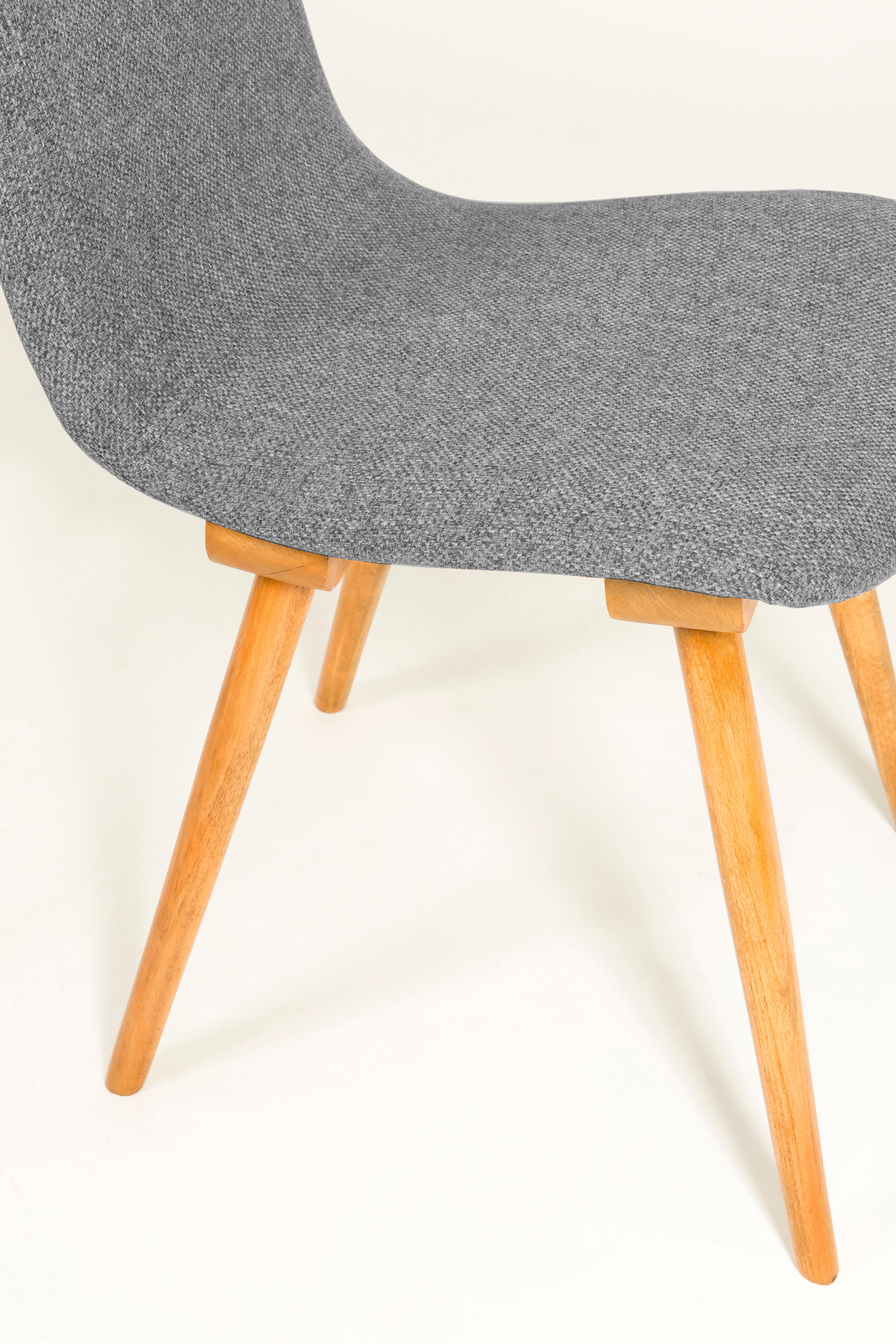 Set of Four 20th Century Fameg Gray Vintage Chairs, 1960s, Poland For Sale 2