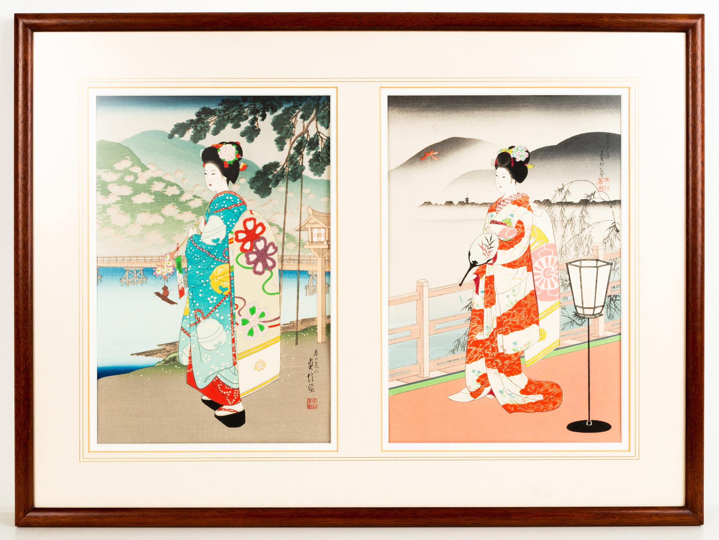 Set of Four 20th Century Framed Japanese Wood Block Prints, C.1940 In Good Condition In London, GB