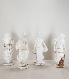 Set of Four 20th Century French Four Seasons Cast Iron Figures