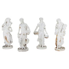Set of Four 20th Century French Four Seasons Cast Iron Figures