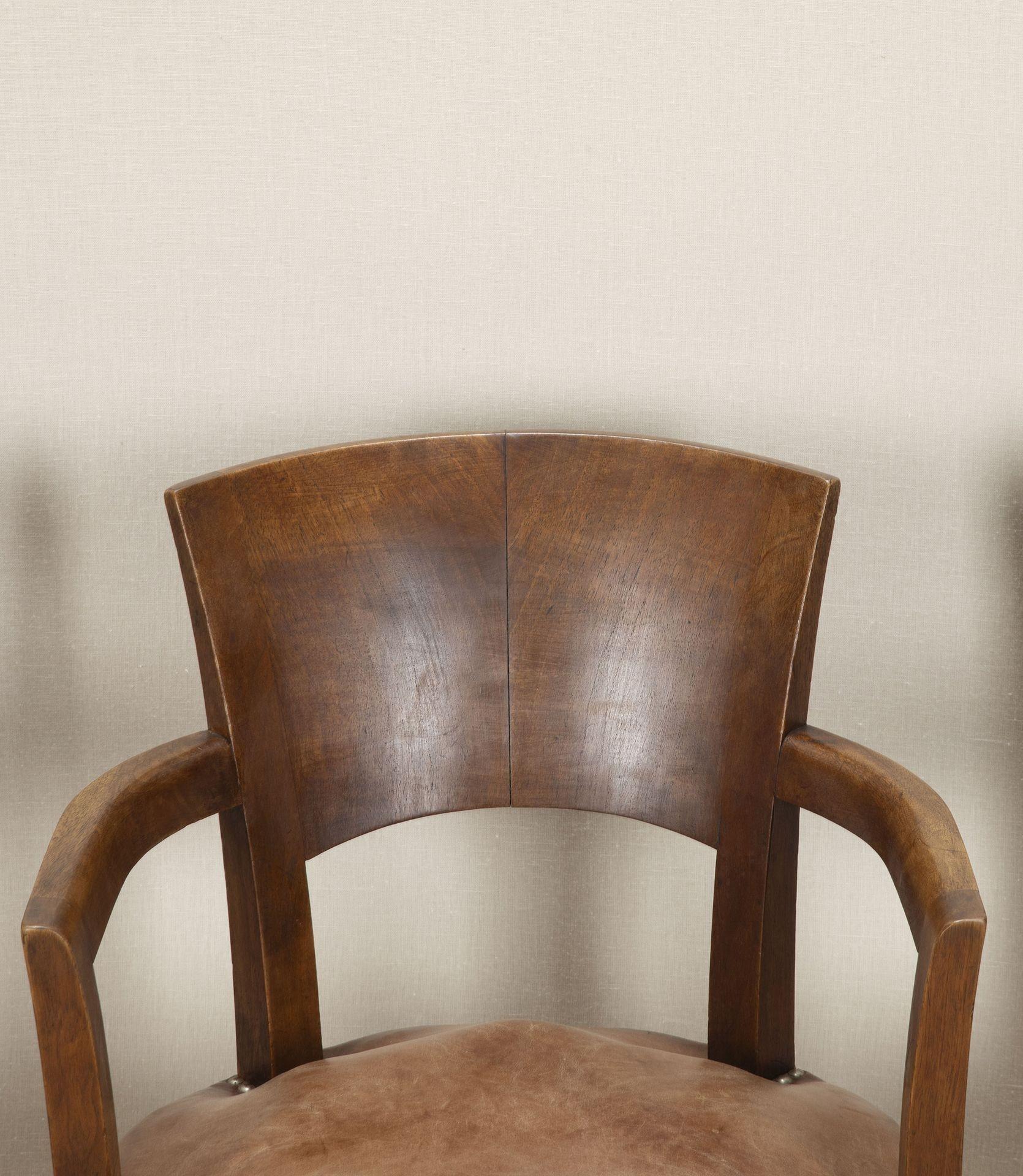 Art Deco Set of Four 20th Century French Ruhlmann Style Armchairs For Sale