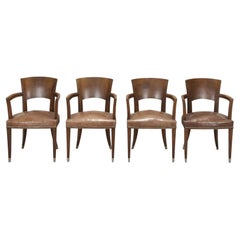 Set di quattro poltrone in stile Ruhlmann francese del XX secolo