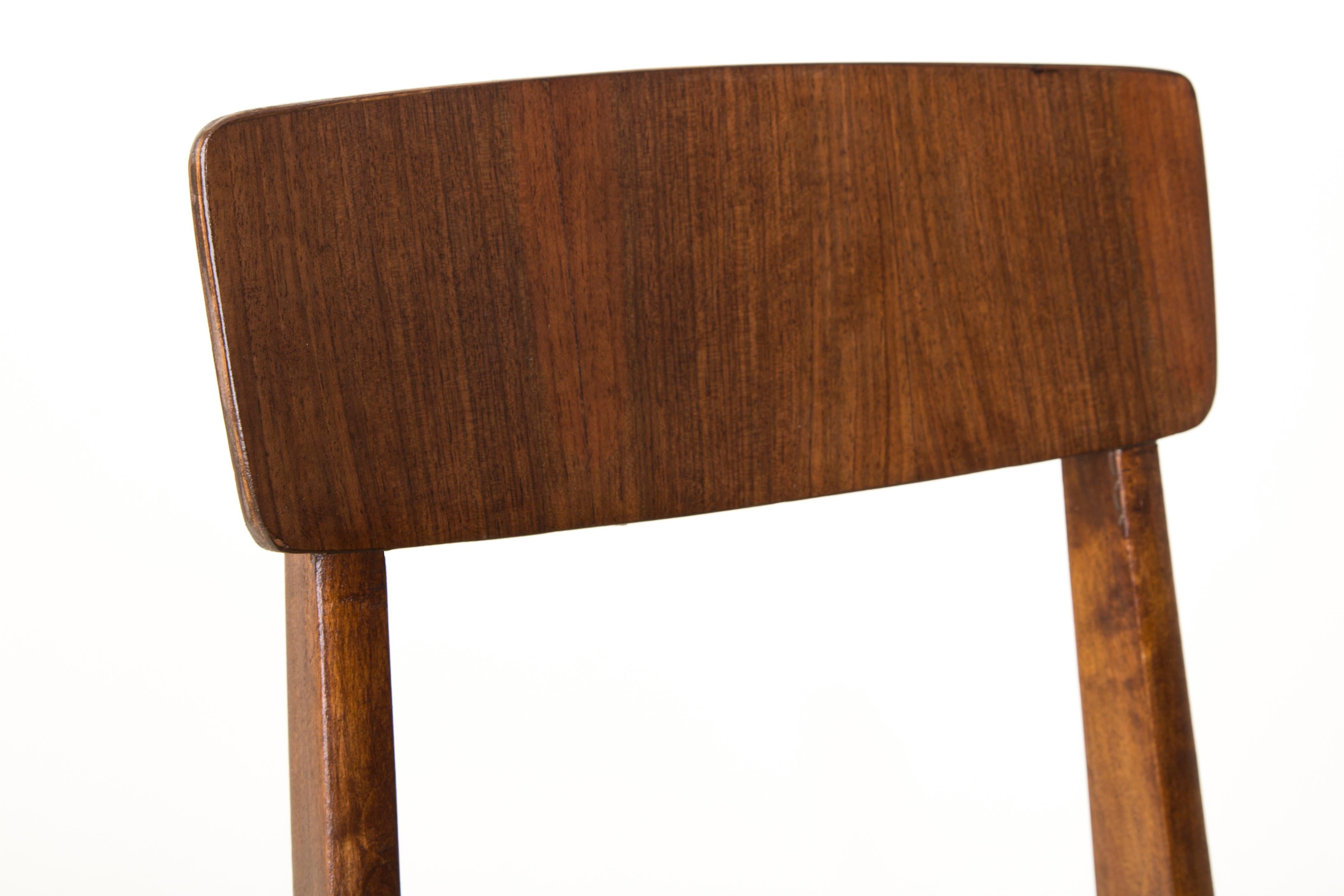 20ième siècle Ensemble de quatre chaises Gazelle en bois beige du 20ème siècle, années 1960 en vente