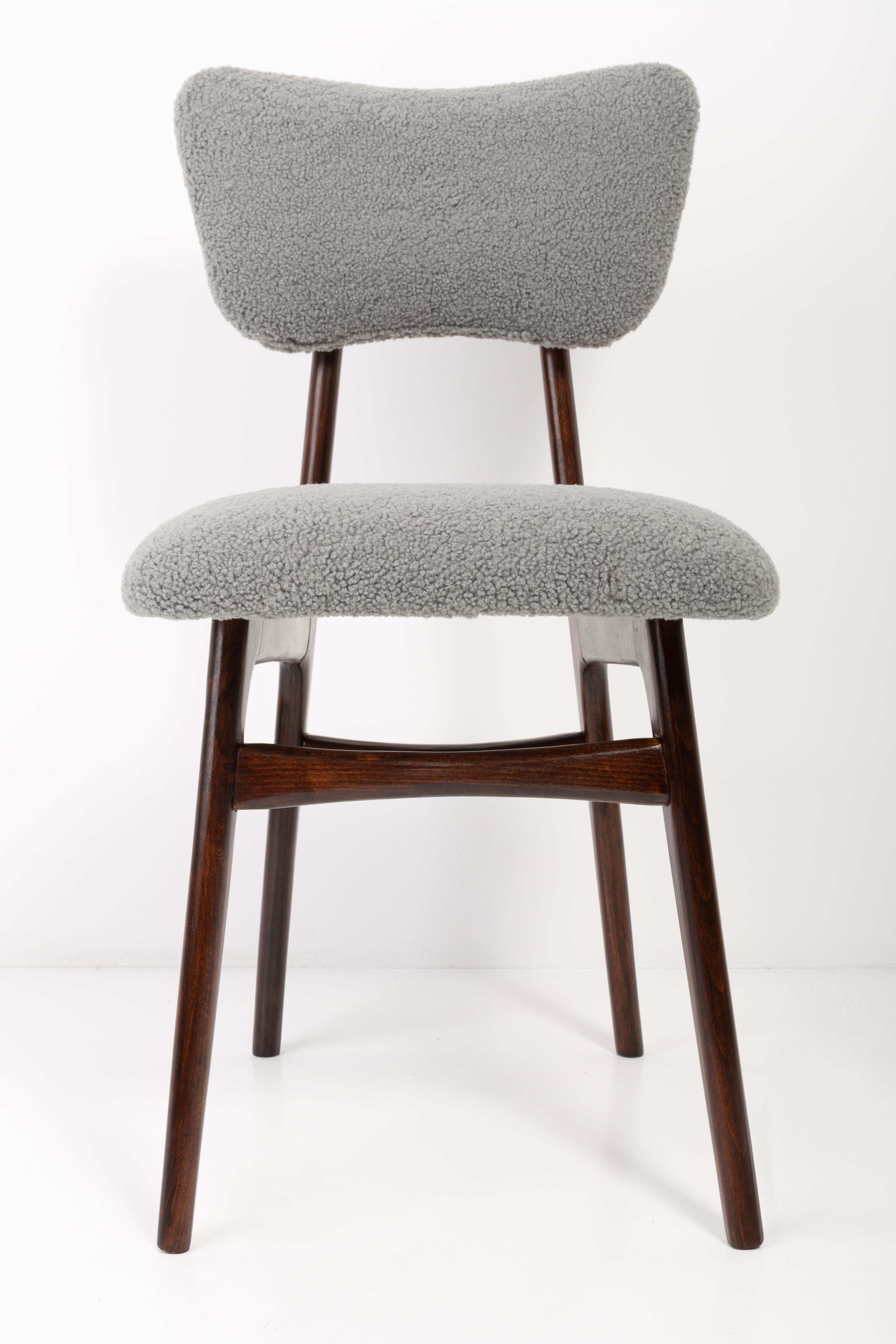 Set of Four 20th Century Gray Boucle Chairs, 1960s For Sale 6