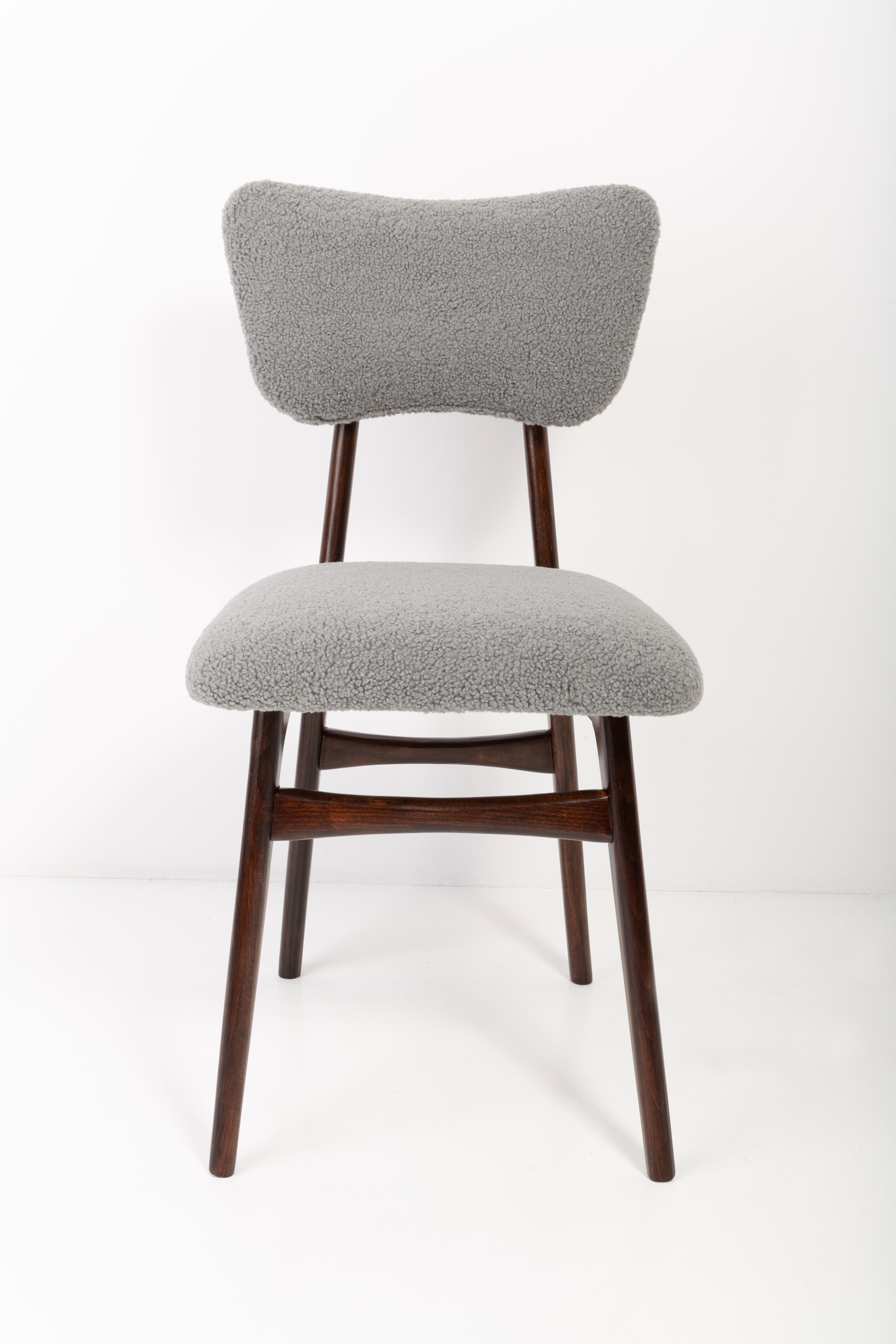 Set of Four 20th Century Gray Boucle Chairs, 1960s For Sale 7