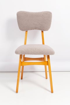 Set of Four 20th Century Gray Boucle Chairs, 1960s