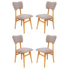 Set aus vier grauen Boucle-Stühlen des 20. Jahrhunderts, 1960er Jahre
