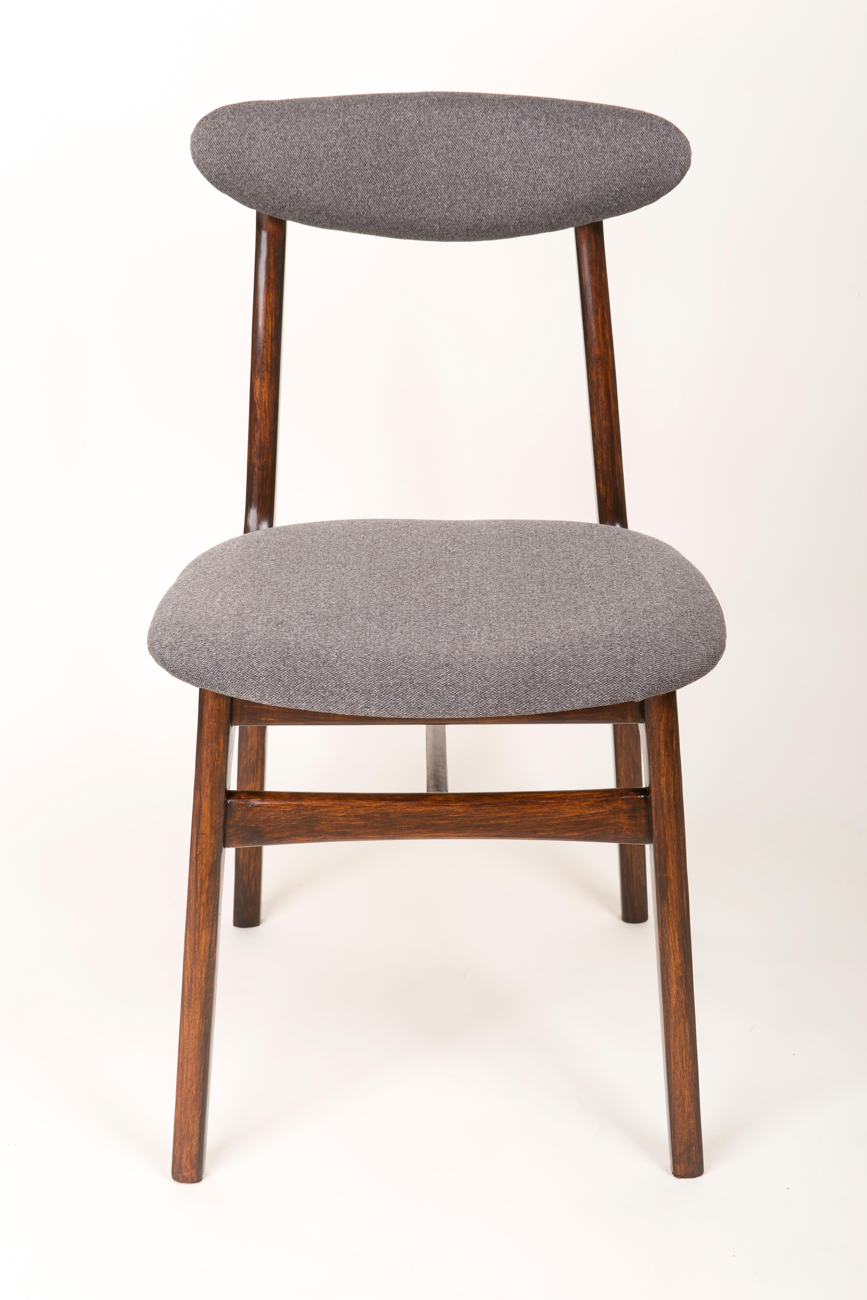 Textile Set of Four 20th Century Gray Chairs by Rajmund Halas, 1960s For Sale