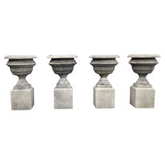 Set of Four 20th Century Italian Limestone Urns