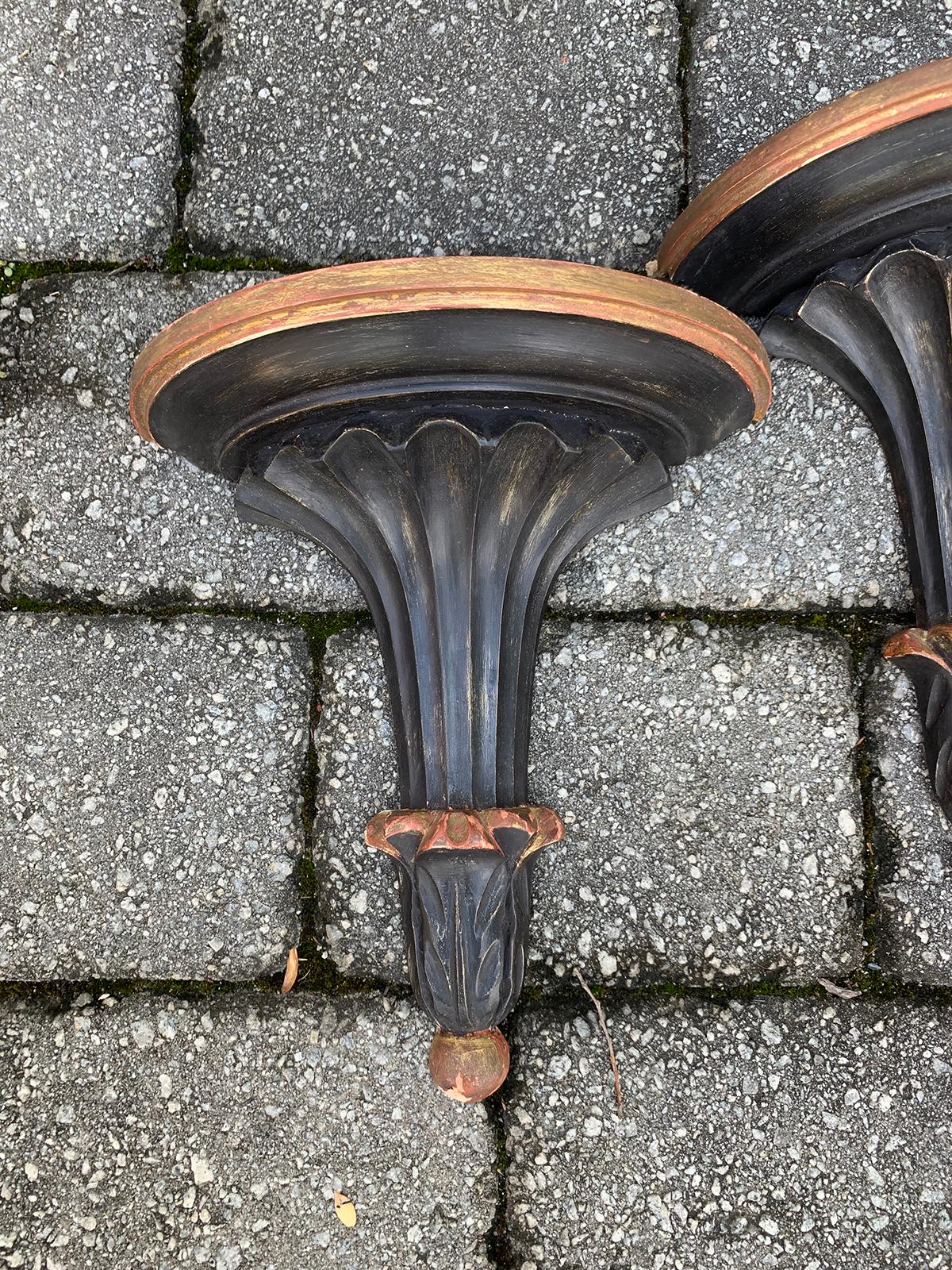 Set of Four 20th Century Italian Painted Brackets with Acanthus Leaves Detail 6