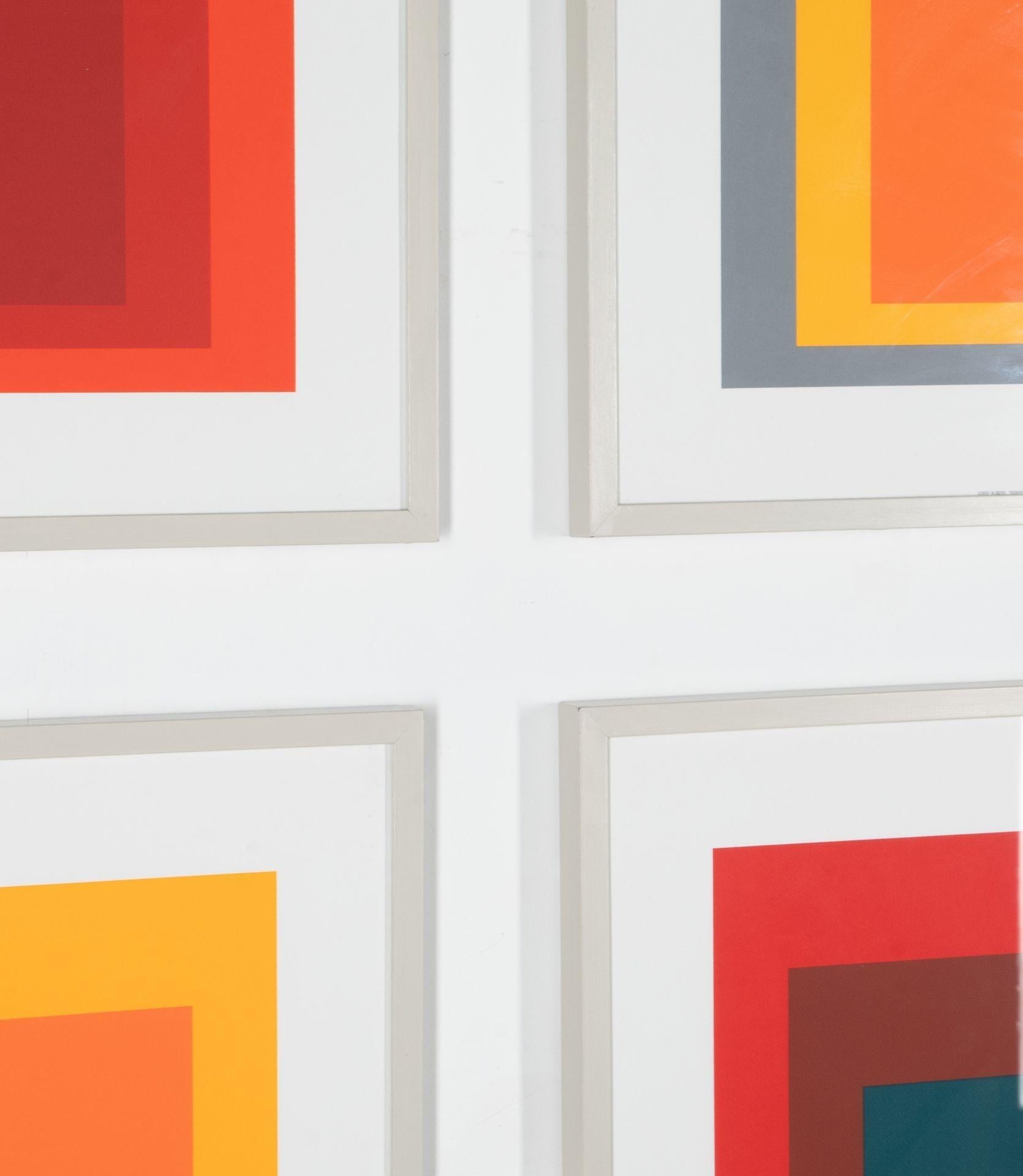 Ein Satz von vier Siebdrucken des 20. Jahrhunderts in kräftigen Farben nach Joseph Albers aus der Serie 