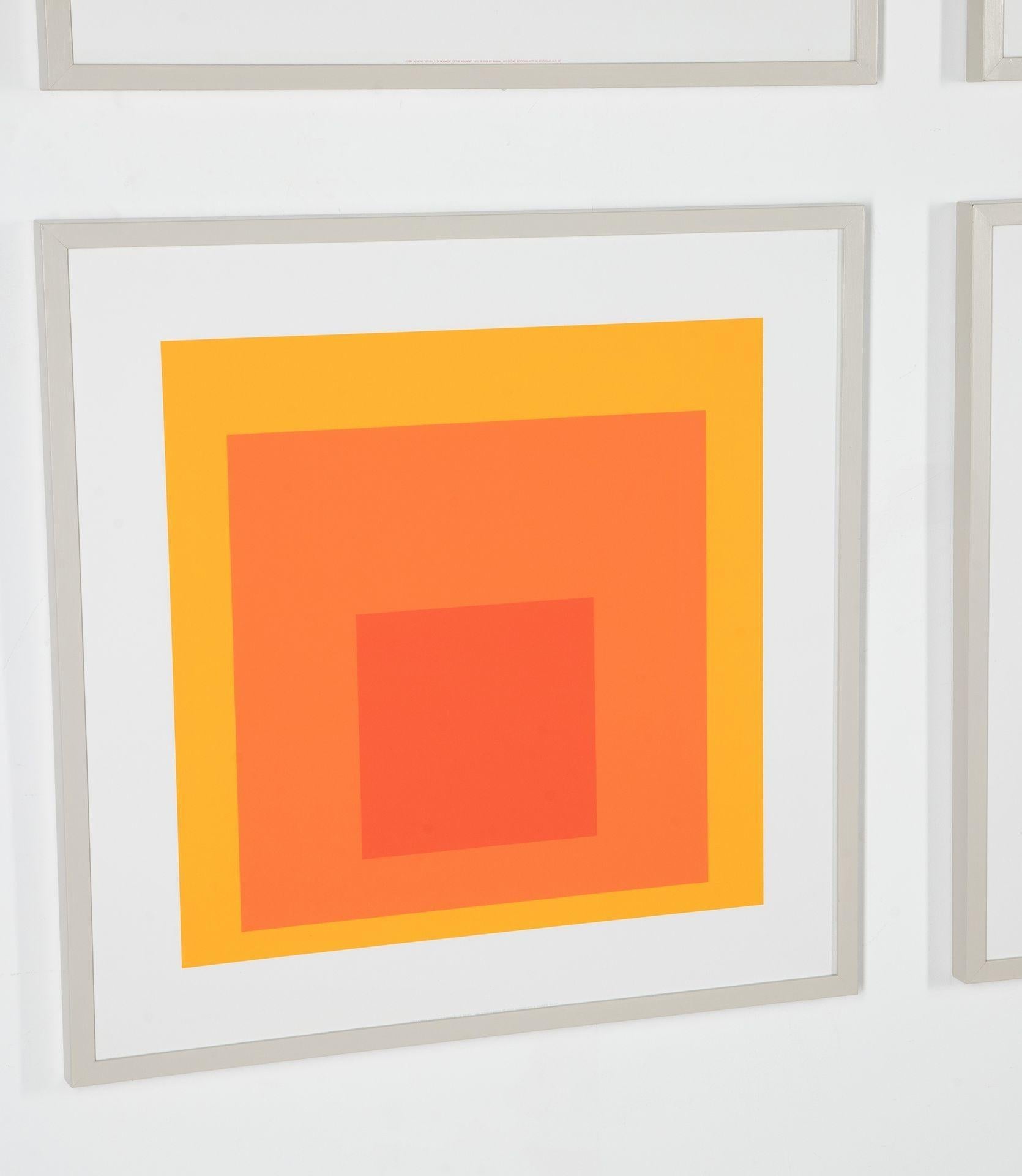 Set von vier Joseph Albers-Seidendrucken des 20. Jahrhunderts (Belgisch) im Angebot