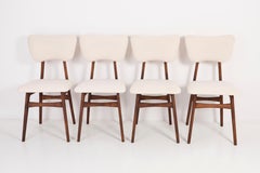 Conjunto de cuatro sillas Crème Boucle claro del siglo XX, años 60