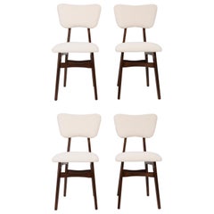 Vintage Set of Four 20th Century Light Crème Boucle Chairs, 1960s