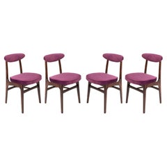 Set of Four 20th Century Plum Violet Velvet Rajmund Halas Chairs, 1960s