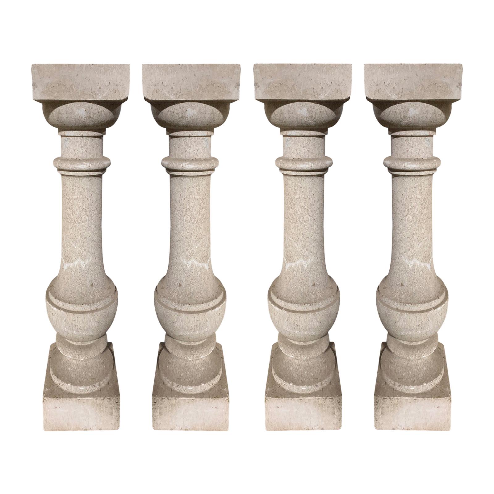 Set of Four 20th Century Stone Columns to Be Legs for Table For Sale