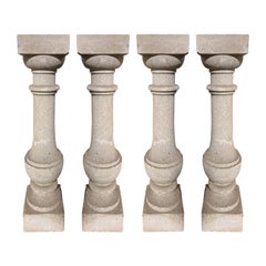 Set of Four 20th Century Stone Columns to Be Legs for Table