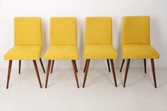 Satz von vier gelben Stühlen des 20. Jahrhunderts, 1960er Jahre
