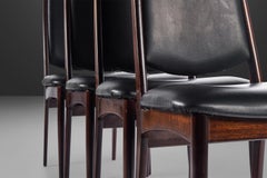 Set of Four (4) Afromosia Danish Modern High Back Dining Chairs, c. 1970s