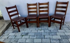 Set of Four (4) Antique Gustav Stickley model #306 4 Chairs SET - W7540