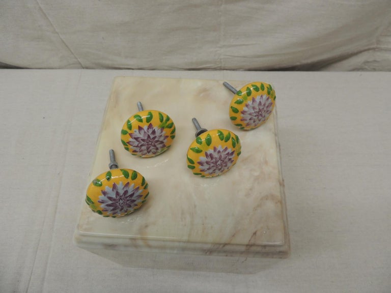 Set of Four '4' Ashley Longshore Art Ceramic Drawer Pulls at 1stDibs