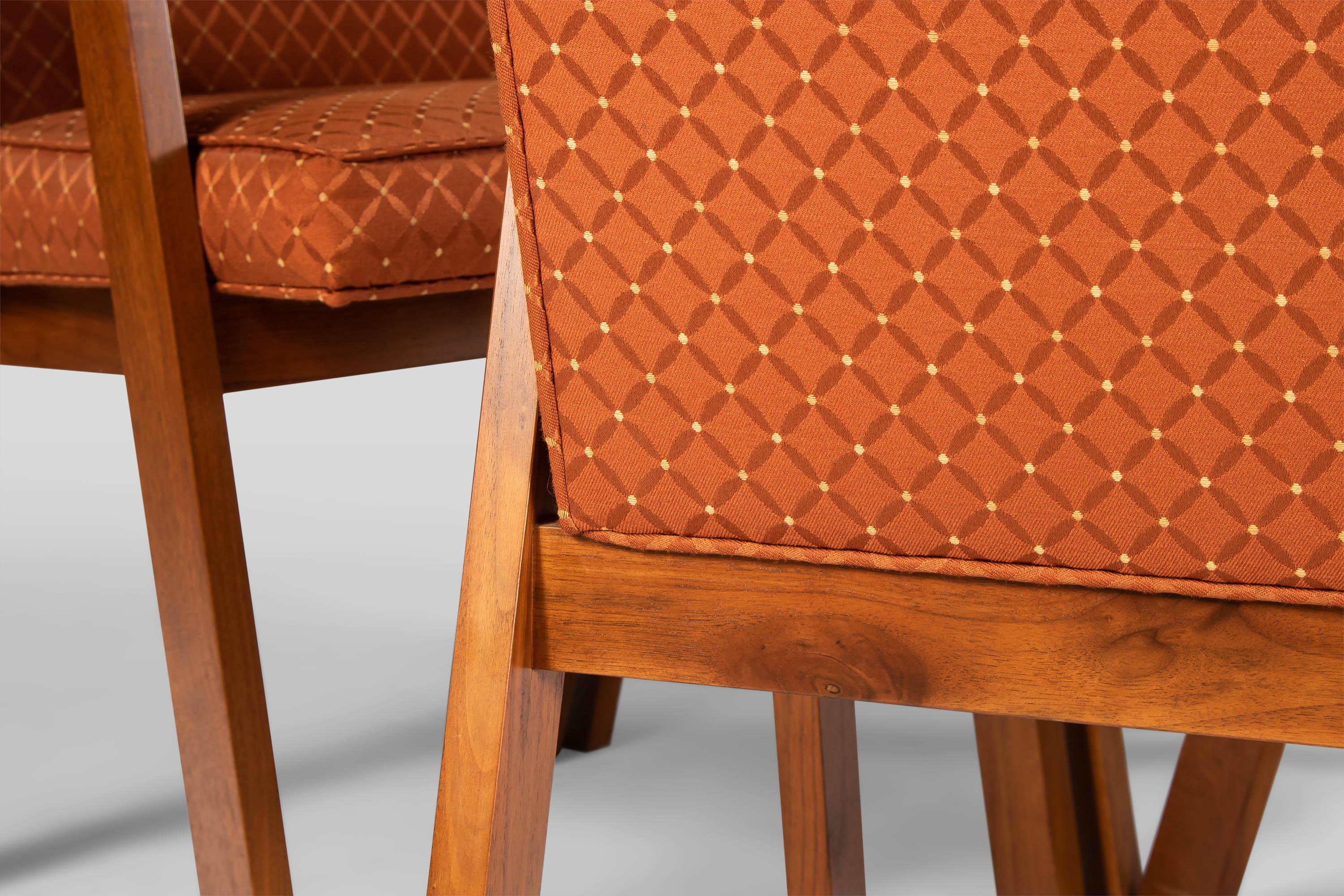 Set of Four '4' Compass Style Dining Chairs After Jens Risom, C. 1960s For Sale 4