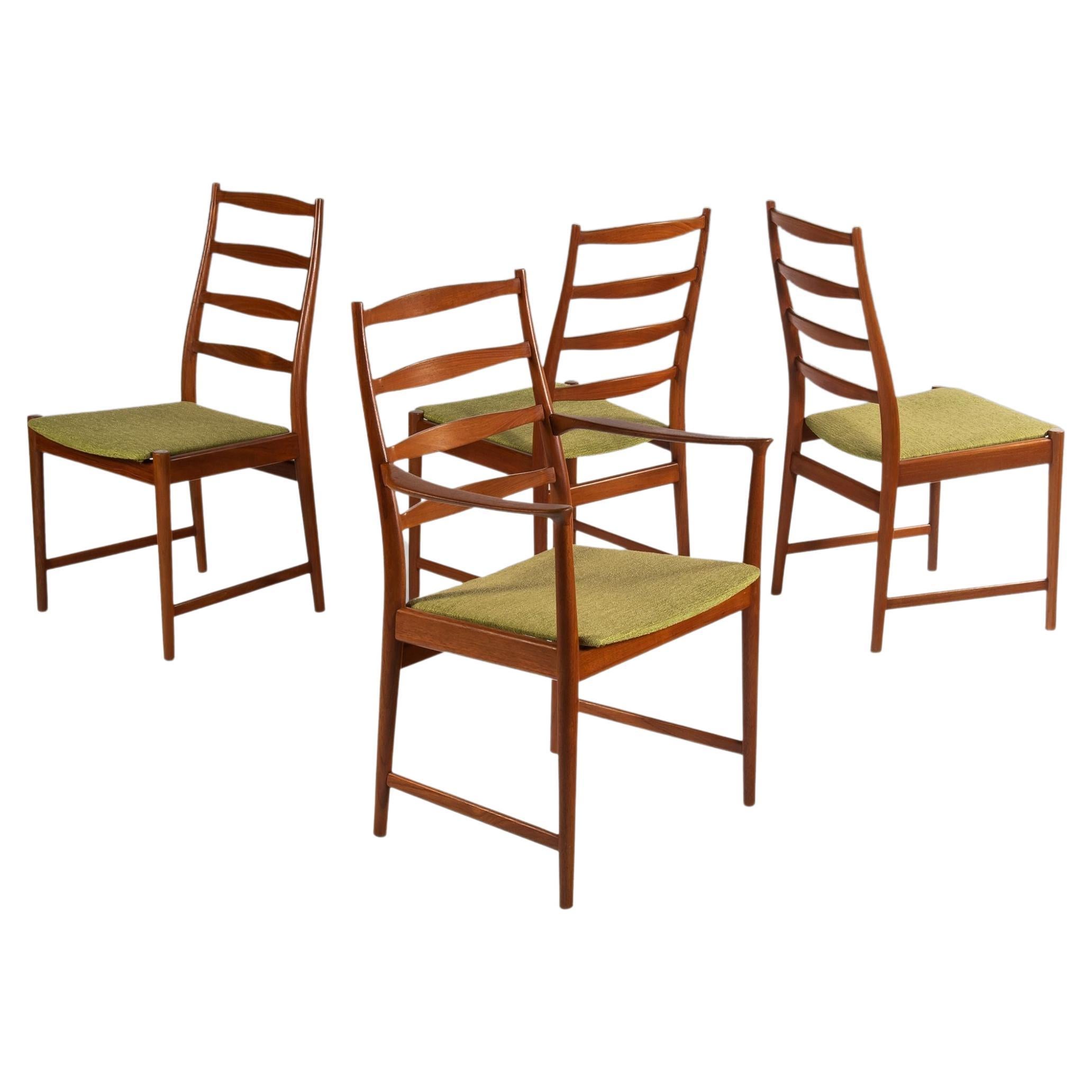 Set of Four '4' Contoured Ladder Back Dining Chairs by Torbjorn Afdal for Vamo For Sale