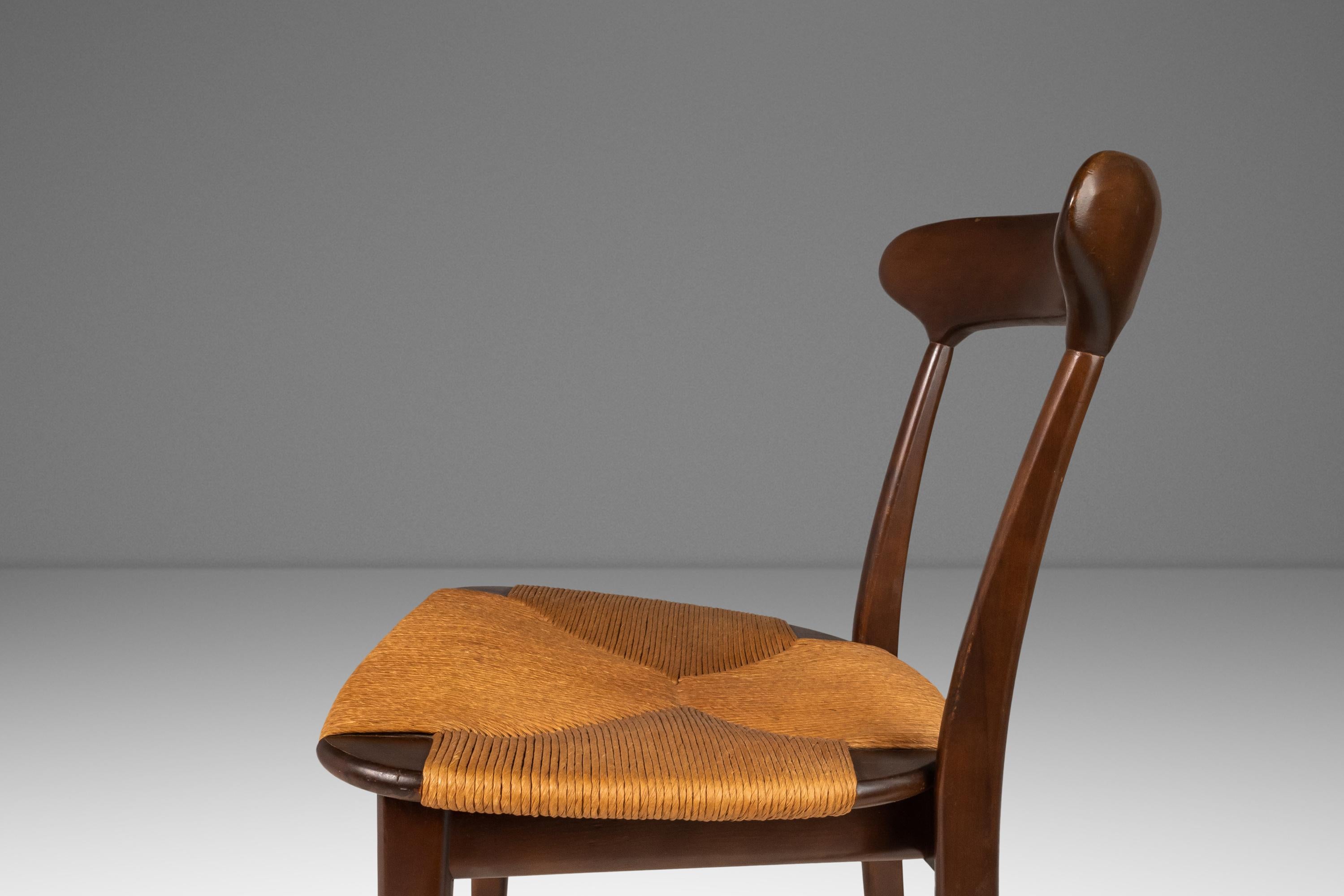Set of Four (4) Danish Modern Thrush Dining Chairs After Hans J. Wegner, c. 1960 For Sale 12