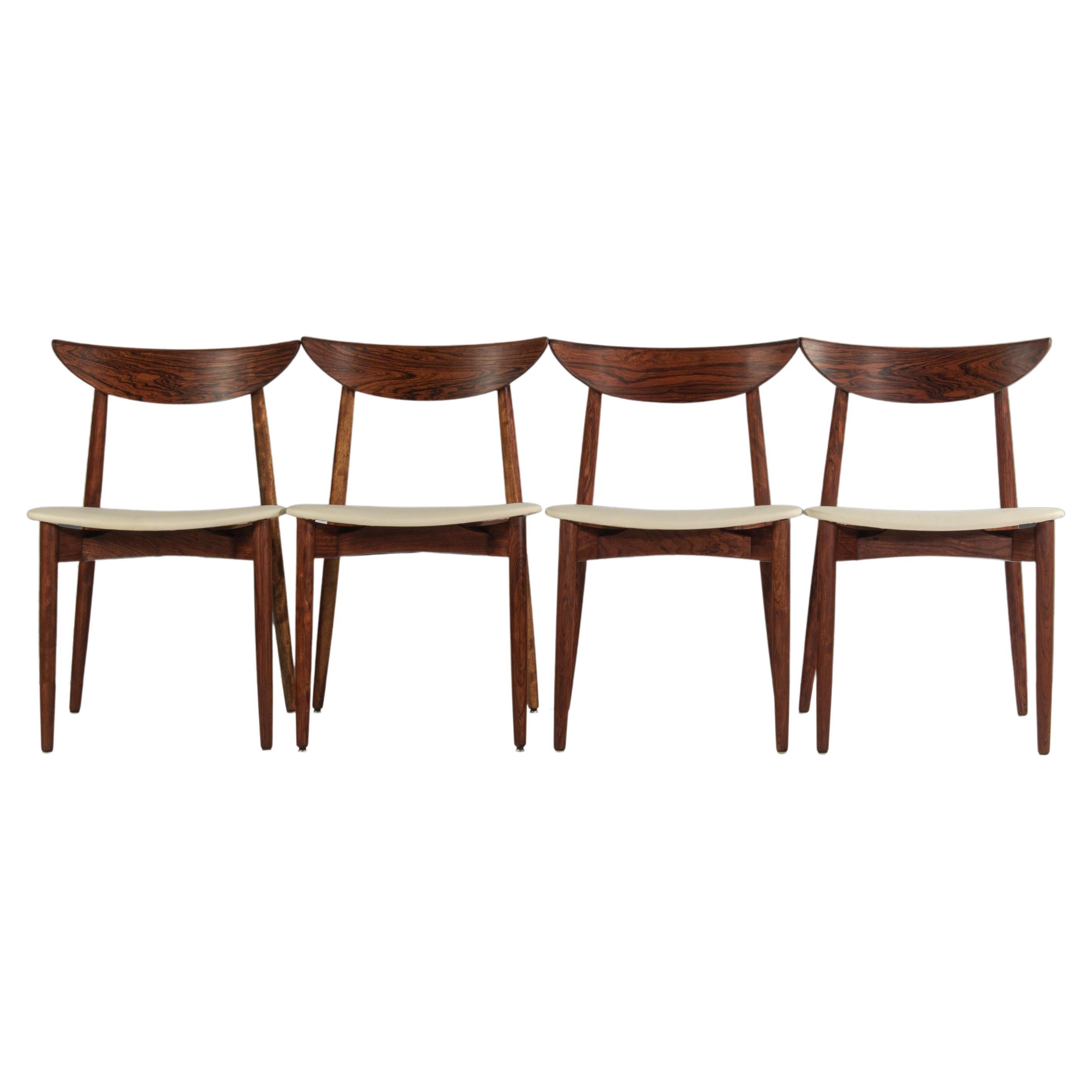 Set of Four '4' Dining Chairs by Harry Ostergaard for Randers in Rosewood, 1960s For Sale